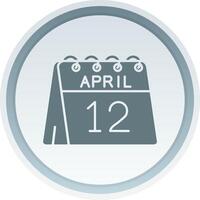 12e van april solide knop icoon vector