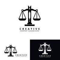 advocaat of justitie wet logo vector ontwerp, pictogram illustratie