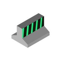 isometrische geïllustreerde wegversperring op witte achtergrond vector