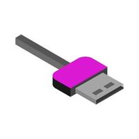 isometrische usb-kabel op een witte achtergrond vector