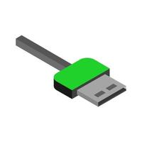 isometrische usb-kabel op een witte achtergrond vector