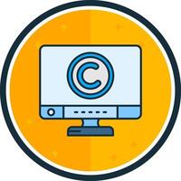 auteursrechten gevulde vers icoon vector