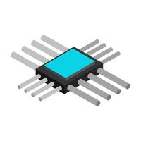 isometrische microchip op een witte achtergrond vector