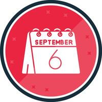 6e van september glyph vers icoon vector