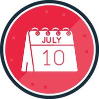 10e van juli glyph vers icoon vector