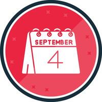 4e van september glyph vers icoon vector