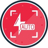 auto flash glyph vers icoon vector