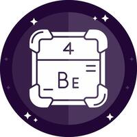 beryllium solide badges icoon vector