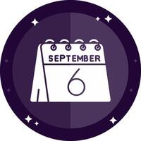 6e van september solide badges icoon vector