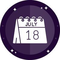 18e van juli solide badges icoon vector