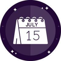 15e van juli solide badges icoon vector