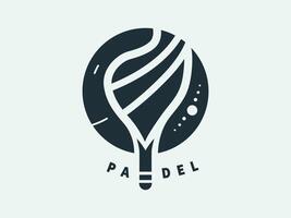 padel racket en tennis logo vector