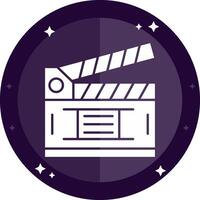 Filmklapper solide badges icoon vector