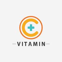 vitamine c logo vector ontwerp vector icoon Gezondheid voeding