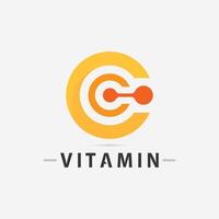 vitamine c logo vector ontwerp vector icoon Gezondheid voeding