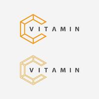 vitamine c logo vector ontwerp vector icoon Gezondheid voeding