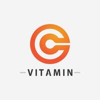 vitamine c logo vector ontwerp vector icoon Gezondheid voeding