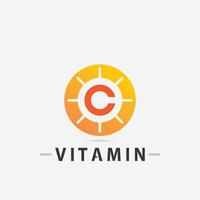 vitamine c logo vector ontwerp vector icoon Gezondheid voeding