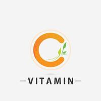 vitamine c logo vector ontwerp vector icoon Gezondheid voeding