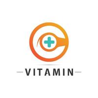 vitamine c logo vector ontwerp vector icoon Gezondheid voeding