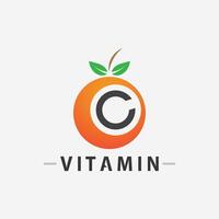 vitamine c logo vector ontwerp vector icoon Gezondheid voeding