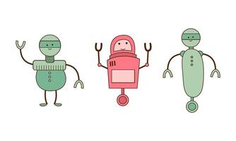 reeks van tekenfilm robots vector illustratie