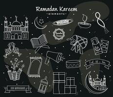 reeks van eid mubarak eid al fitr vector tekening elementen.