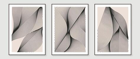 abstract lijn kunst achtergrond vector. minimalistische modern botanisch contour tekening met monochroom kleur. hedendaags kunst ontwerp illustratie voor behang, muur decor, kaart, poster, omslag, afdrukken. vector