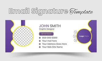 modern bedrijf e-mail handtekening ontwerp Sjablonen vector met auteur foto plaats.