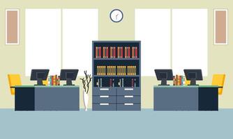 modern coworking Oppervlakte kantoor interieur illustratie vector