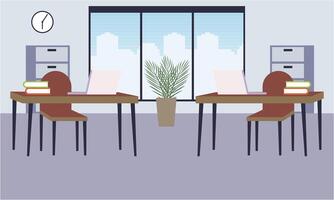 modern coworking Oppervlakte kantoor interieur illustratie vector