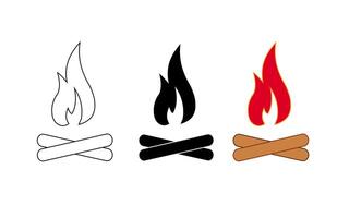 vuur teken. brand vlam pictogram geïsoleerd op een witte achtergrond. vector illustratie