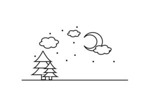 kerstmis. winter achtergrond. winter Woud achtergrond. pijnboom bomen Woud landschap. pijnboom, spar, Kerstmis boom. silhouet pijnboom boom panorama visie. vector illustratie