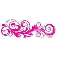 ai gegenereerd elegant wervelingen damast met bloemen hand- trek roze lijn stijl element illustratie geïsoleerd Aan wit achtergrond vector