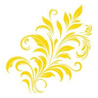 ai gegenereerd hand- trek van mooi bloemen ornament goud bladeren. contour bloem blad. bloemen ontwerp element vector