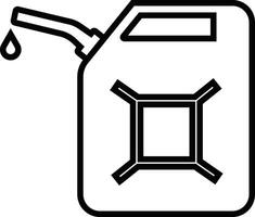 jerrycan, bus icoon in lijn stijl pictogram geïsoleerd Aan benzine, benzine, brandstof of olie kan symbool. zwart diesel plastic leeg water bus vector voor appjes, website