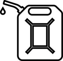 jerrycan, bus icoon in lijn stijl pictogram geïsoleerd Aan benzine, benzine, brandstof of olie kan symbool. zwart diesel plastic leeg water bus vector voor appjes, website