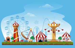 vloeistof pretpark kermis carnaval platte vectorillustratie vector