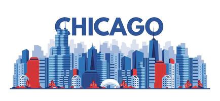 Amerika chicago stad mijlpaal gebouw vector