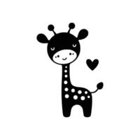 silhouet van een schattig giraffe logo icoon symbool vector illustratie