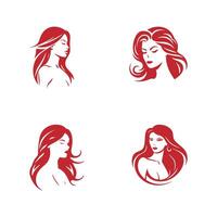 meisjes logo icoon reeks premie silhouetten ontwerp vrouw mode concept vector