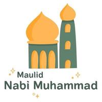 islamitische typografie van mawlid nabi vector