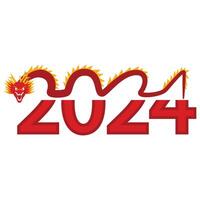 2024 Chinese nieuw jaar typografie vector