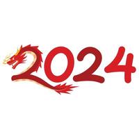 2024 Chinese nieuw jaar typografie vector