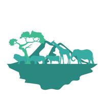 wereld dieren in het wild dag silhouet vector