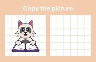 kopieer de afbeelding van een schattige hond. educatief spel voor kinderen. cartoon vectorillustratie vector