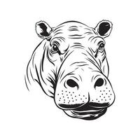 nijlpaard hoofd vector kunst, pictogrammen, en grafiek