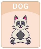 alfabet flashcard met schattige hond stripfiguur. vector