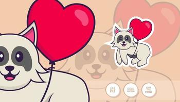 hand getekende illustratie van schattige hond. cartoon karakter concept - stickers vector