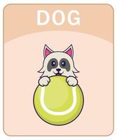 alfabet flashcard met schattige hond stripfiguur. vector